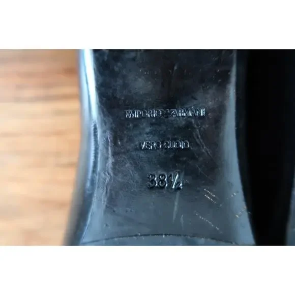 EMPORIO ARMANI Suede Patent Leather Pointy Toe Ballet Flat YOOX 38.5 8.5 $695 - Picture 11 of 11